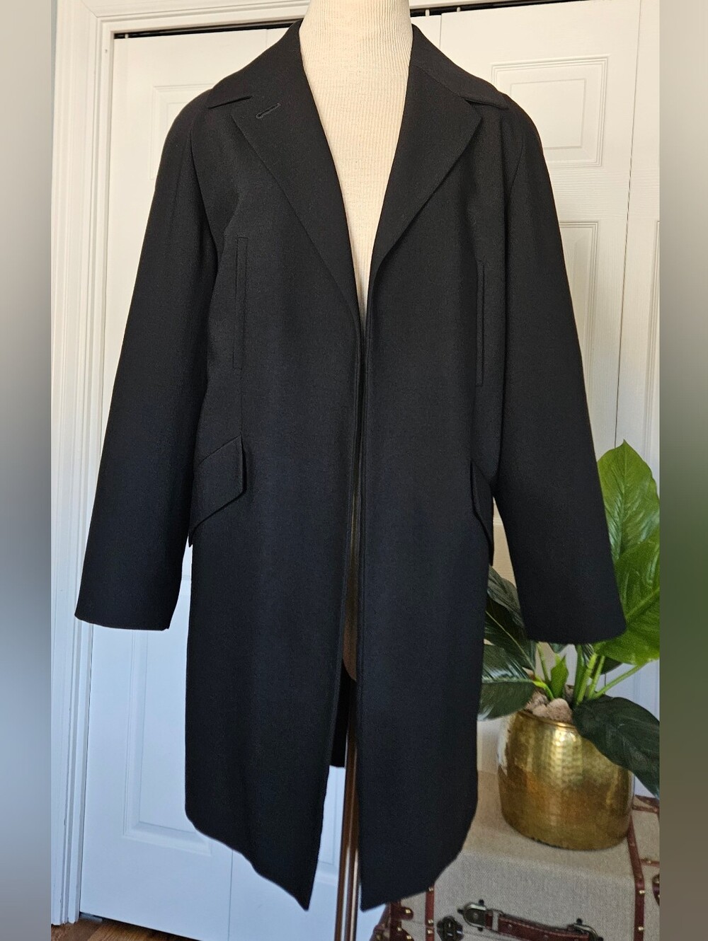 VTG Giorgio Armani 100% Wool Overcoat Archival Gruppo GFT Tailored Long Coat
